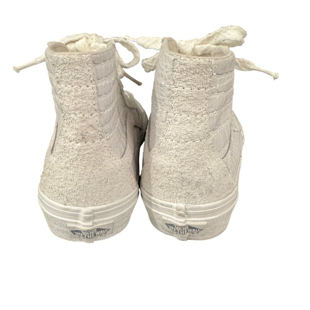 Vans White Suede Croc Print High Top Sneaker, Size 6/M 7.5/W WORN ONCE - Picture 3 of 7